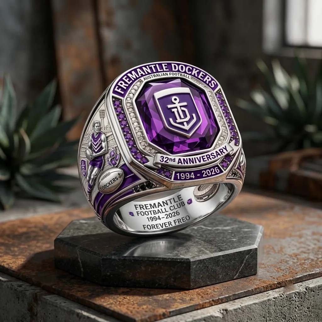 Fremantle Dockers 32nd Anniversary Ring Fremantle Dockers Merch Gift For Football Fans - Kdjoy Fremantle Dockers 32nd Anniversary Ring Fremantle Dockers Merch Gift For Football Fans - Kdjoy
