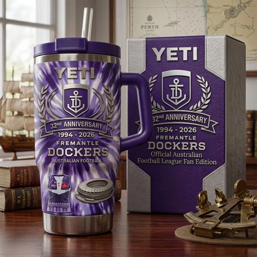Fremantle Dockers 32nd Anniversary Tie Dye Stanley Tumbler 2026 Fremantle Dockers Merch Gifts - Kdjoy