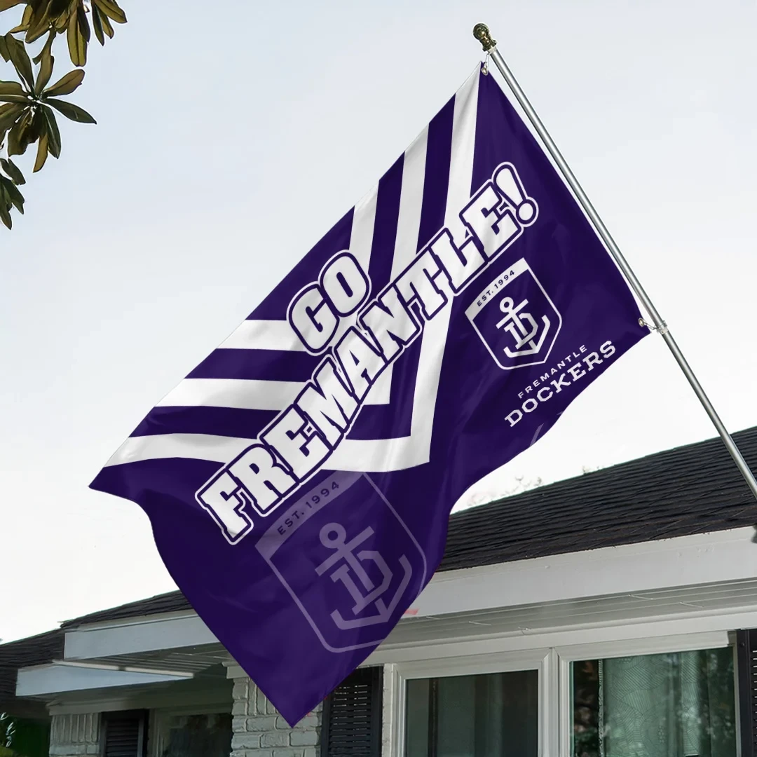 Fremantle Dockers Merch 2026 Go Fremantle Flag Indoor Outdoor Decor Gift For Football Fans - Kdjoy