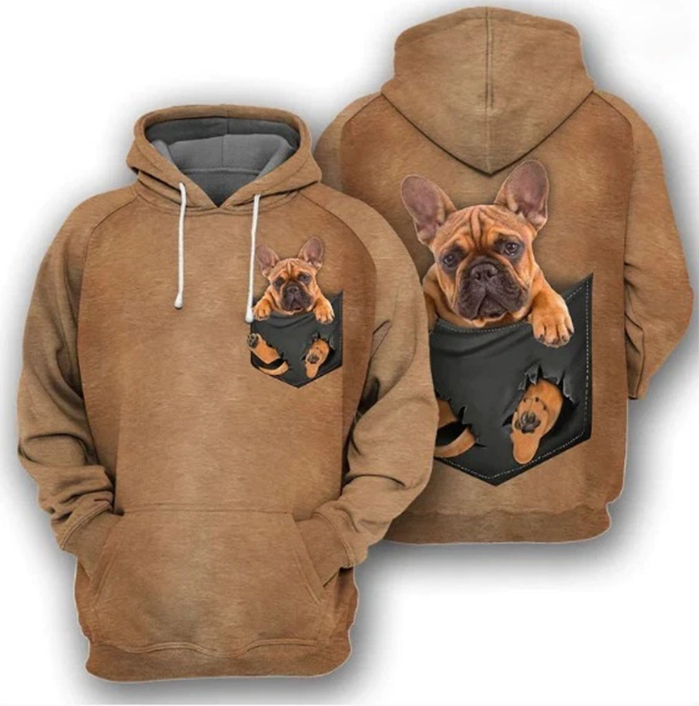 French Bulldog In Pocket Hoodie Funny Dog Hoodie Gift For French Bulldog Lovers French Bulldog In Pocket Hoodie Funny Dog Hoodie Gift For French Bulldog Lovers