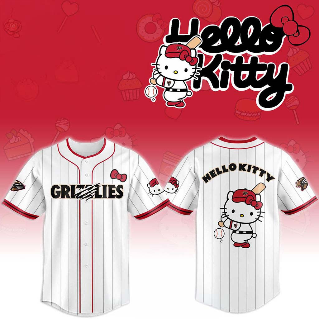 Fresno Grizzlies X Hello Kitty Classic Striped 2026 Night Game Jersey Fresno Grizzlies Merch - Kdjoy