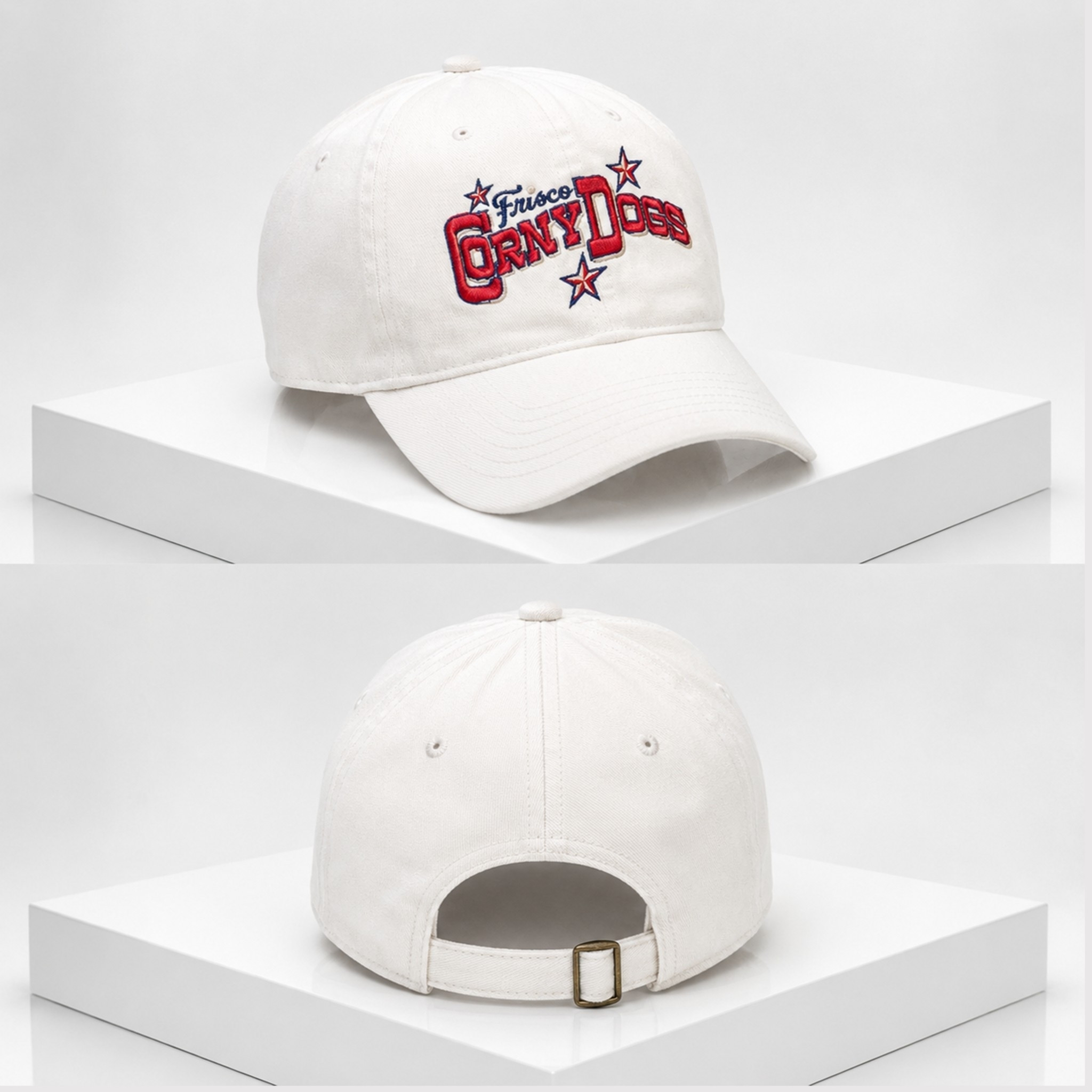 Frisco RoughRiders Corny Dogs Night Hat 2026 Embroidered Frisco RoughRiders Merch White - Kdjoy Frisco RoughRiders Corny Dogs Night Hat 2026 Embroidered Frisco RoughRiders Merch White - Kdjoy