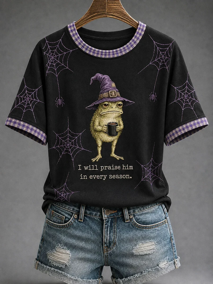 Frog I Will Praise Him In Every Season Halloween T-Shirt Funny Christian Shirt Faith Based Gift - Kdjoy