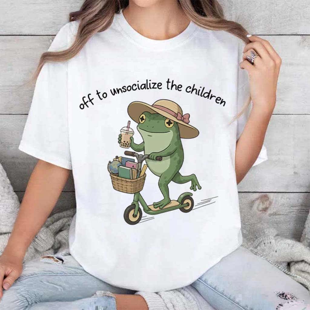 Frog Off To Unsocialize The Children T-Shirt Homeschool Moms Club Clothing Gifts Ideas - Kdjoy