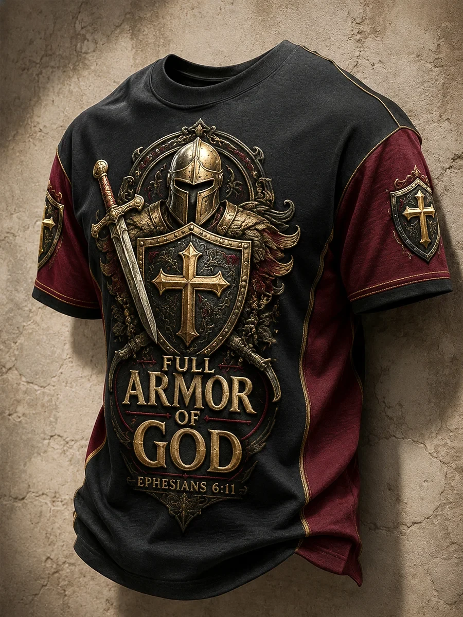 Full Armor Of God Ephesians Bible Verse T-Shirt Christian Gifts For Dad - Kdjoy