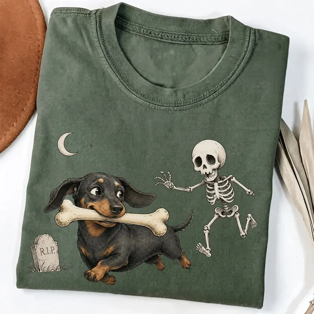 Funny Dachshund Halloween T-Shirt Skeleton Wiener Dog Tee Sausage Dog Mom Apparel For Halloween - Kdjoy Funny Dachshund Halloween T-Shirt Skeleton Wiener Dog Tee Sausage Dog Mom Apparel For Halloween - Kdjoy