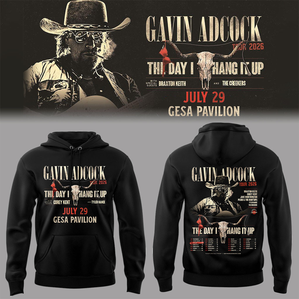 Gavin Adcock Tour 2026 Merch The Day I Hand It Up Hoodie Concert Outfits For Country Fans - Kdjoy Gavin Adcock Tour 2026 Merch The Day I Hand It Up Hoodie Concert Outfits For Country Fans - Kdjoy