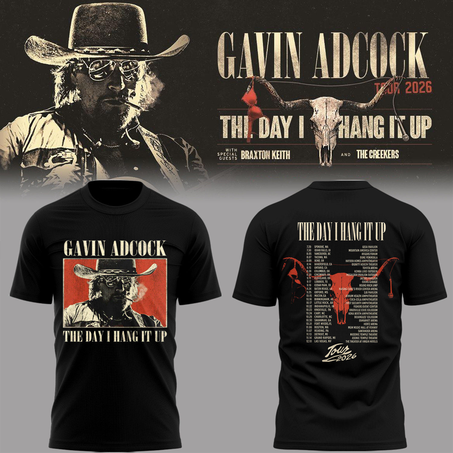 Gavin Adcock Tour 2026 Merch The Day I Hand It Up Tour Dates T-Shirt Black Gift For Fans - Kdjoy Gavin Adcock Tour 2026 Merch The Day I Hand It Up Tour Dates T-Shirt Black Gift For Fans - Kdjoy