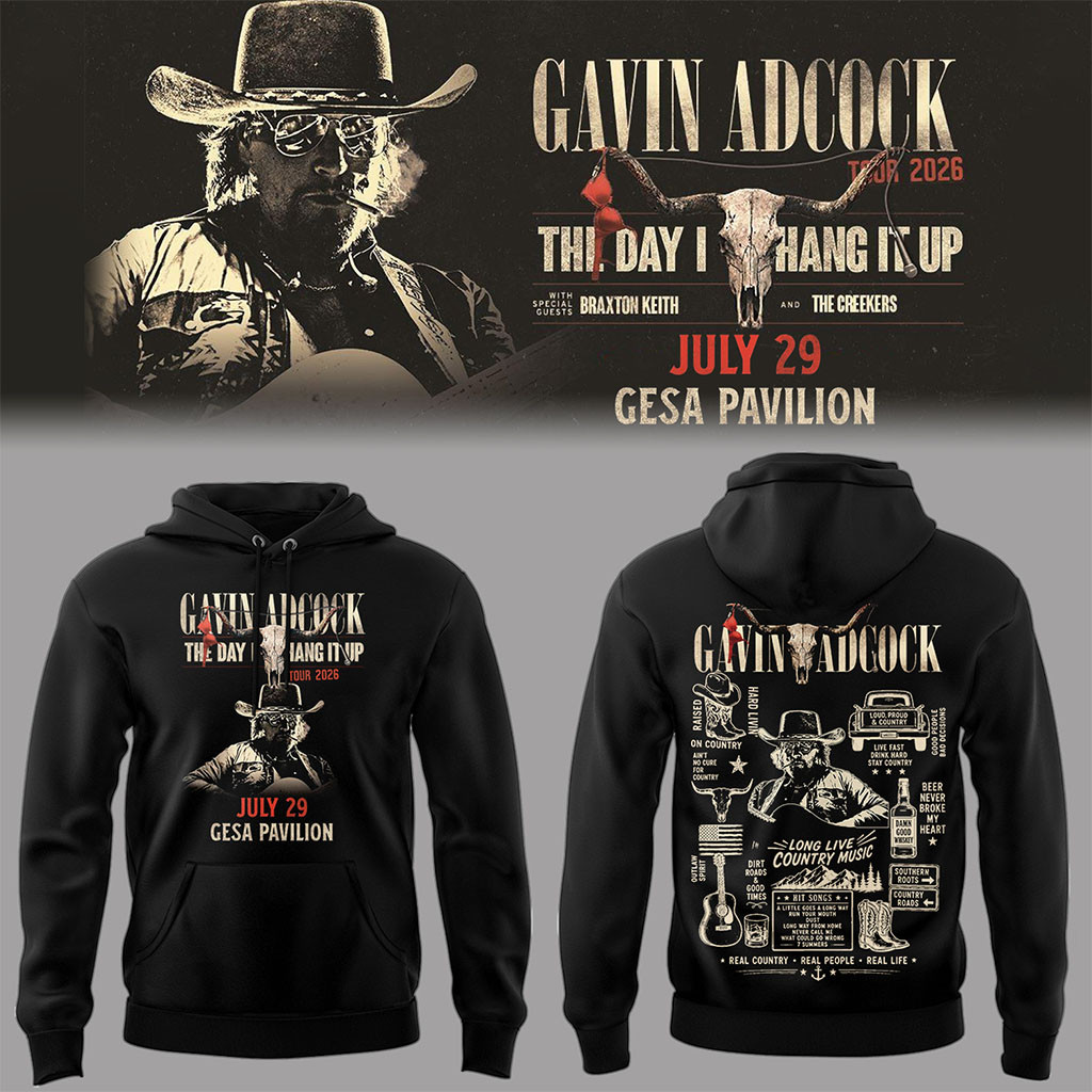 Gavin Adcock Tour Merch 2026 The Day I Hand It Up Hoodie Best Gift For Country Fans - Kdjoy