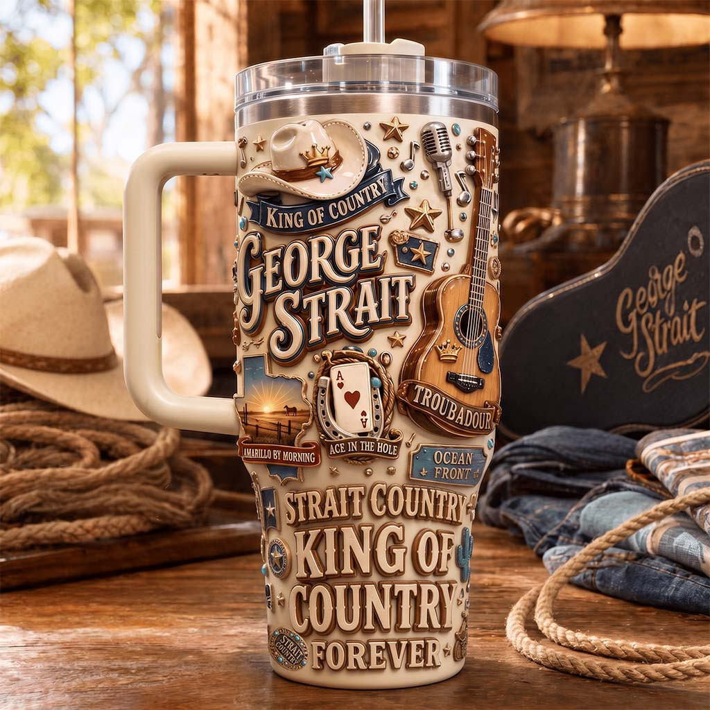 George Strait Merch King Of Country Forever Tumbler Best Gifts For Music Lovers - Kdjoy George Strait Merch King Of Country Forever Tumbler Best Gifts For Music Lovers - Kdjoy