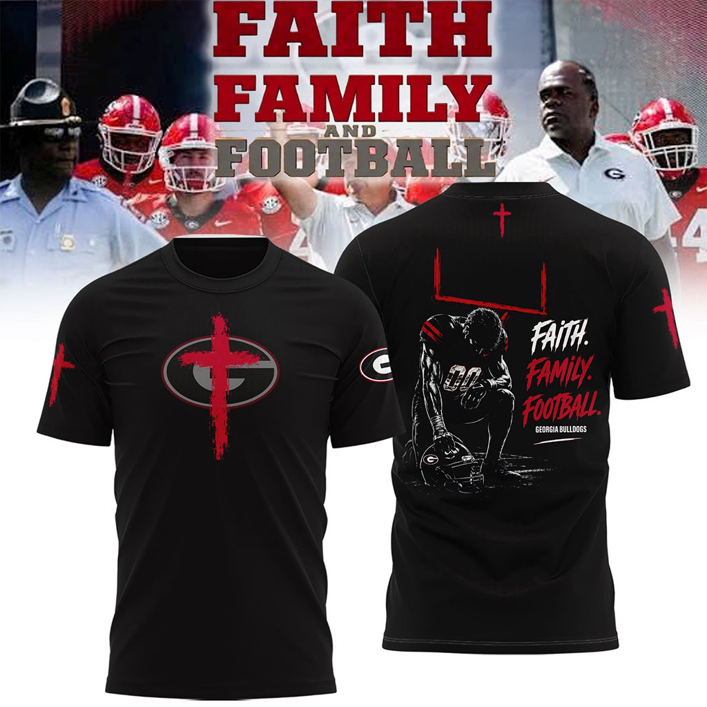 Georgia Bulldogs Faith Family Football 2026 T-Shirt Georgia Bulldogs Merch Football Lovers Gift - Kdjoy Georgia Bulldogs Faith Family Football 2026 T-Shirt Georgia Bulldogs Merch Football Lovers Gift - Kdjoy