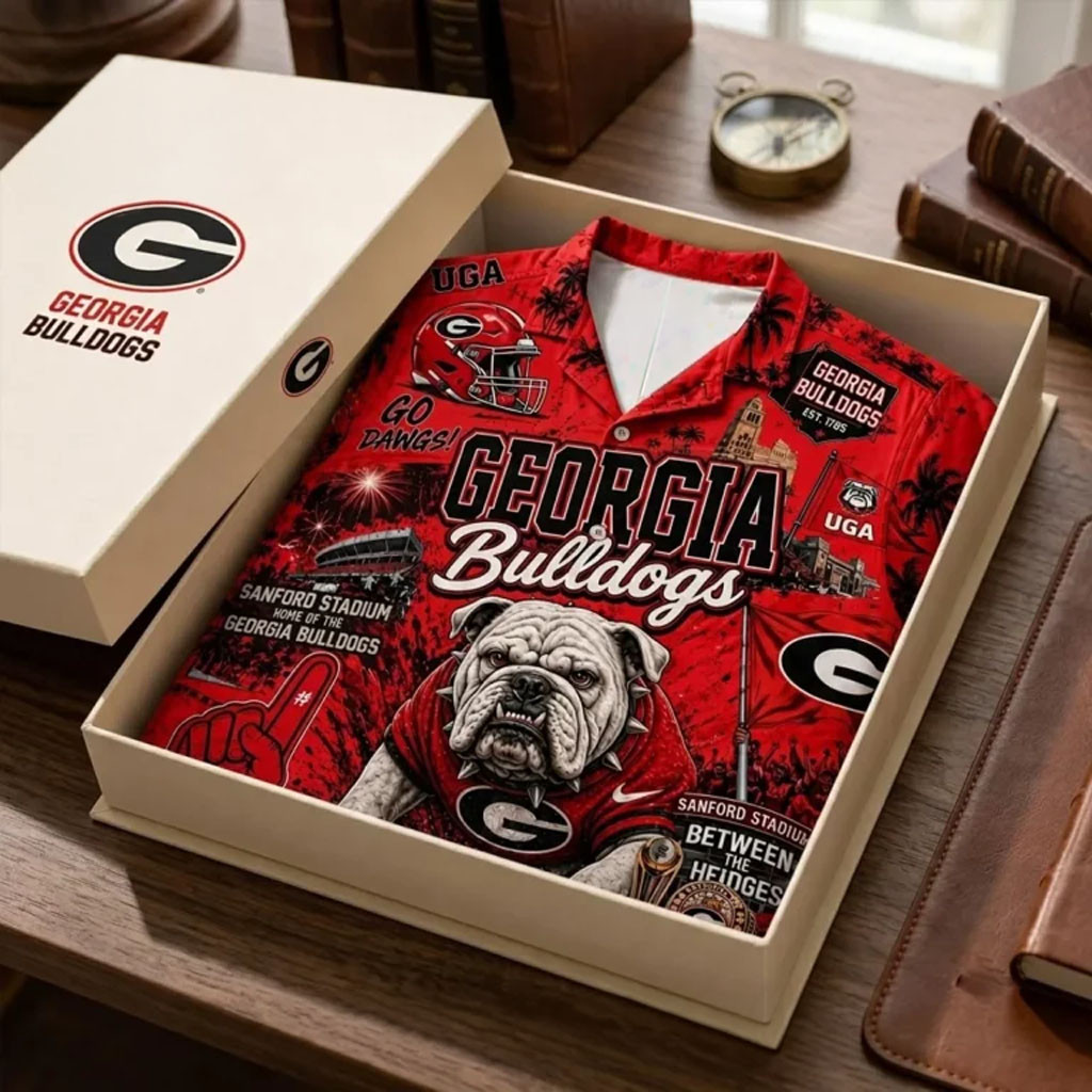 Georgia Bulldogs Sanford Stadium Hawaiian Shirt Georgia Bulldogs Merch Gifts For Football Fans - Kdjoy