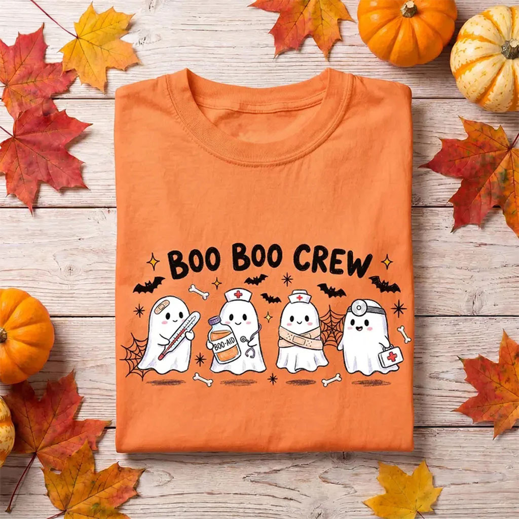 Ghost Medical Staff Cute Boo Boo Crew Shirt Pediatric Nurse Tee Halloween Gift Ideas - Kdjoy