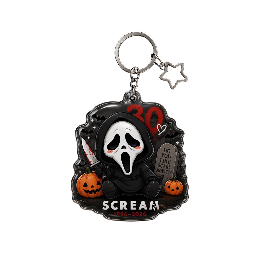 Ghostface 30Th Anniversary 1996 2026 Keychain Scream Merch Present For Horror Fans - Kdjoy