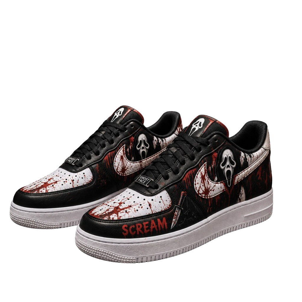 Ghostface 30Th Anniversary 1996 2026 Shoes Sneakers Scream Movie Merch Gift For Horror Fans - Kdjoy Ghostface 30Th Anniversary 1996 2026 Shoes Sneakers Scream Movie Merch Gift For Horror Fans - Kdjoy
