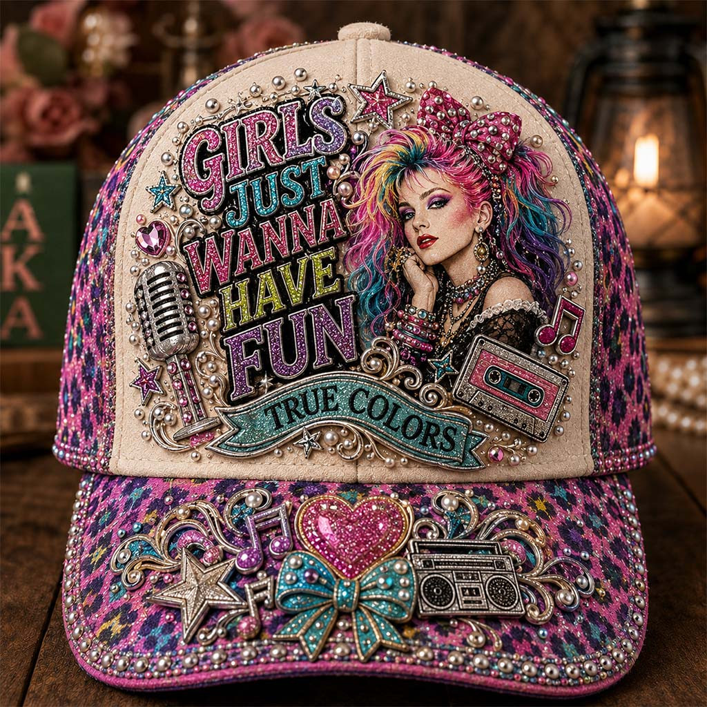 Girls Just Wanna Have Fun True Colors Hat Cyndi Lauper Merch Gift Ideas For Music Lovers - Kdjoy