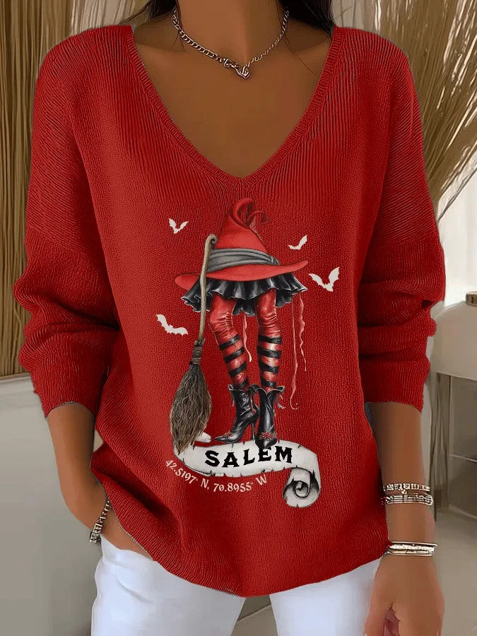 Girls Trip Salem Croup V-Neck Long Sleeve Shirt Girls Trip Time To Get Wicked Merch Present - Kdjoy