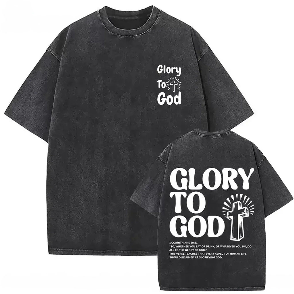 Glory To God T-Shirt Bible Verse Shirt Jesus Lover Apparel Gift For Christian - Kdjoy