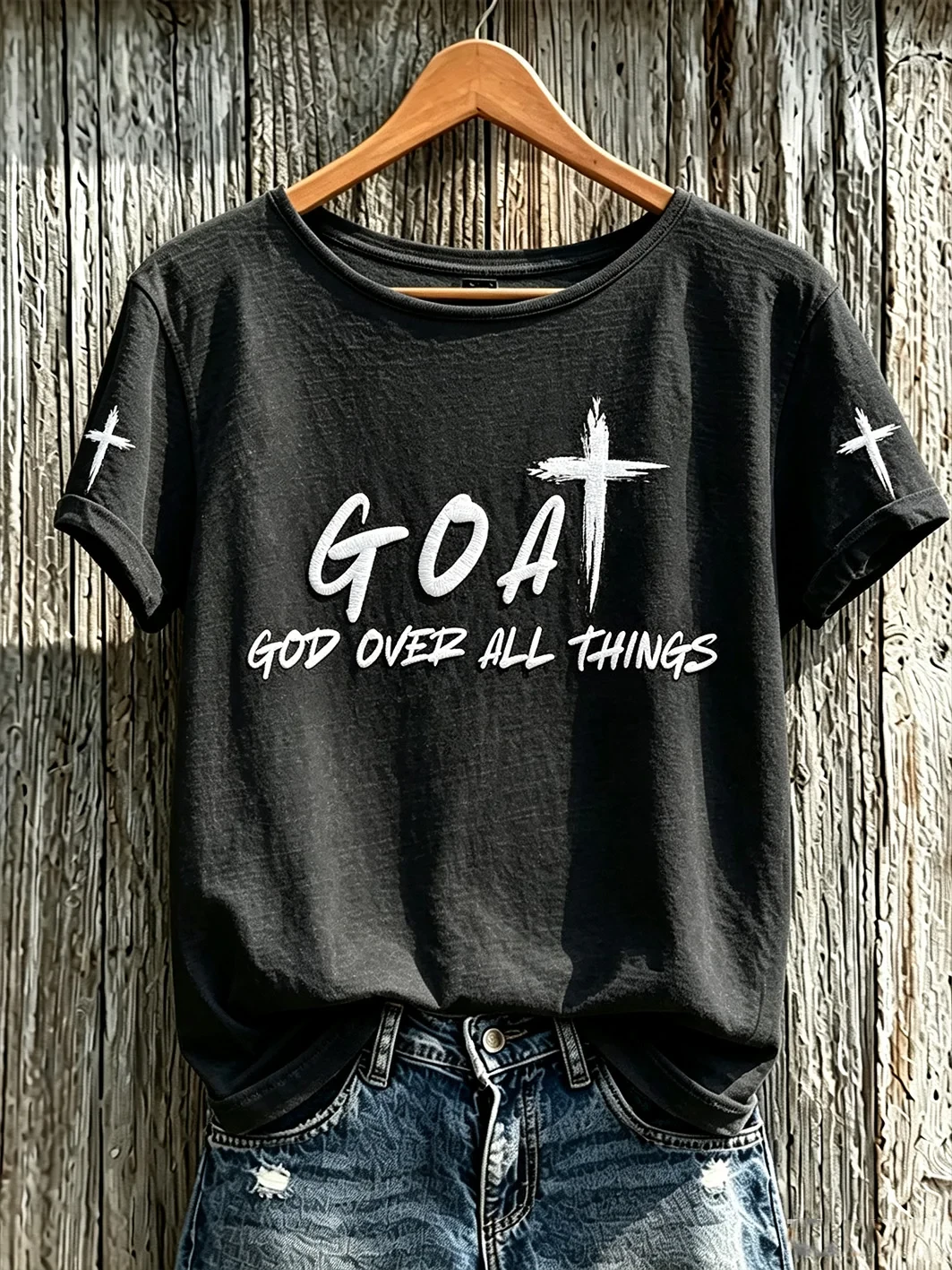 GOAT God Over All Things T-Shirt Faith Based Shirt Christian Gift For Women - Kdjoy