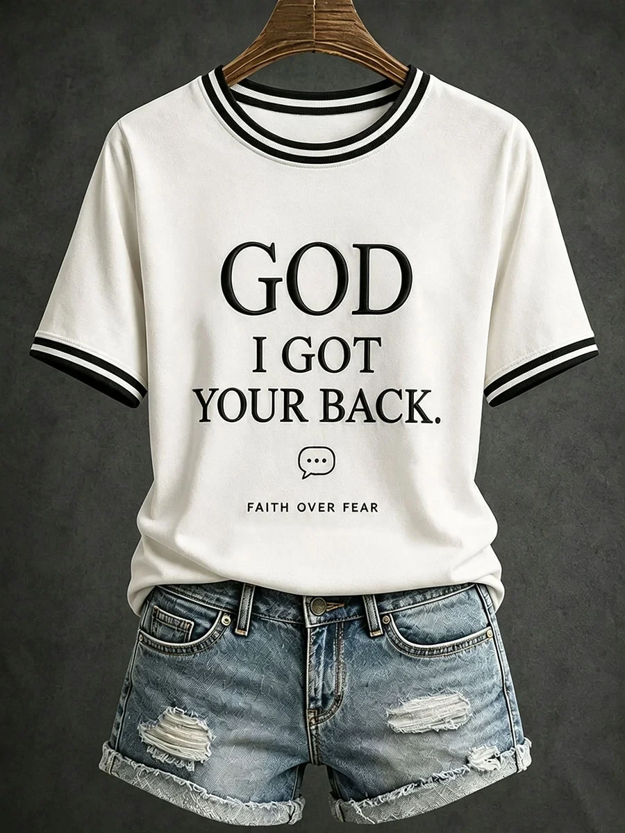 God I Got Your Back T-Shirt Faith Over Fear Shirts Christian Gifts For Ladies - Kdjoy
