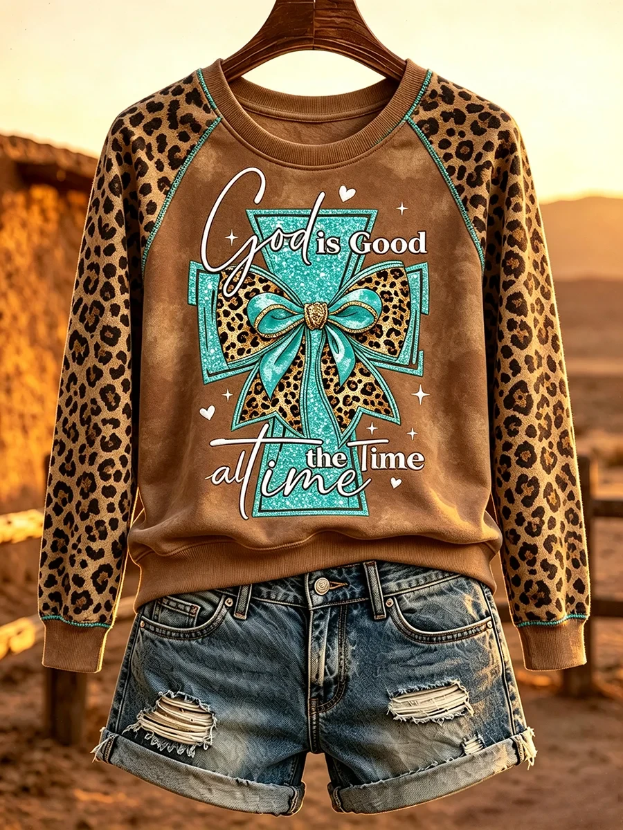 God Is Good All The Time Sweatshirt Religious Leopard Merch Halloween Gifts For Mom - Kdjoy God Is Good All The Time Sweatshirt Religious Leopard Merch Halloween Gifts For Mom - Kdjoy