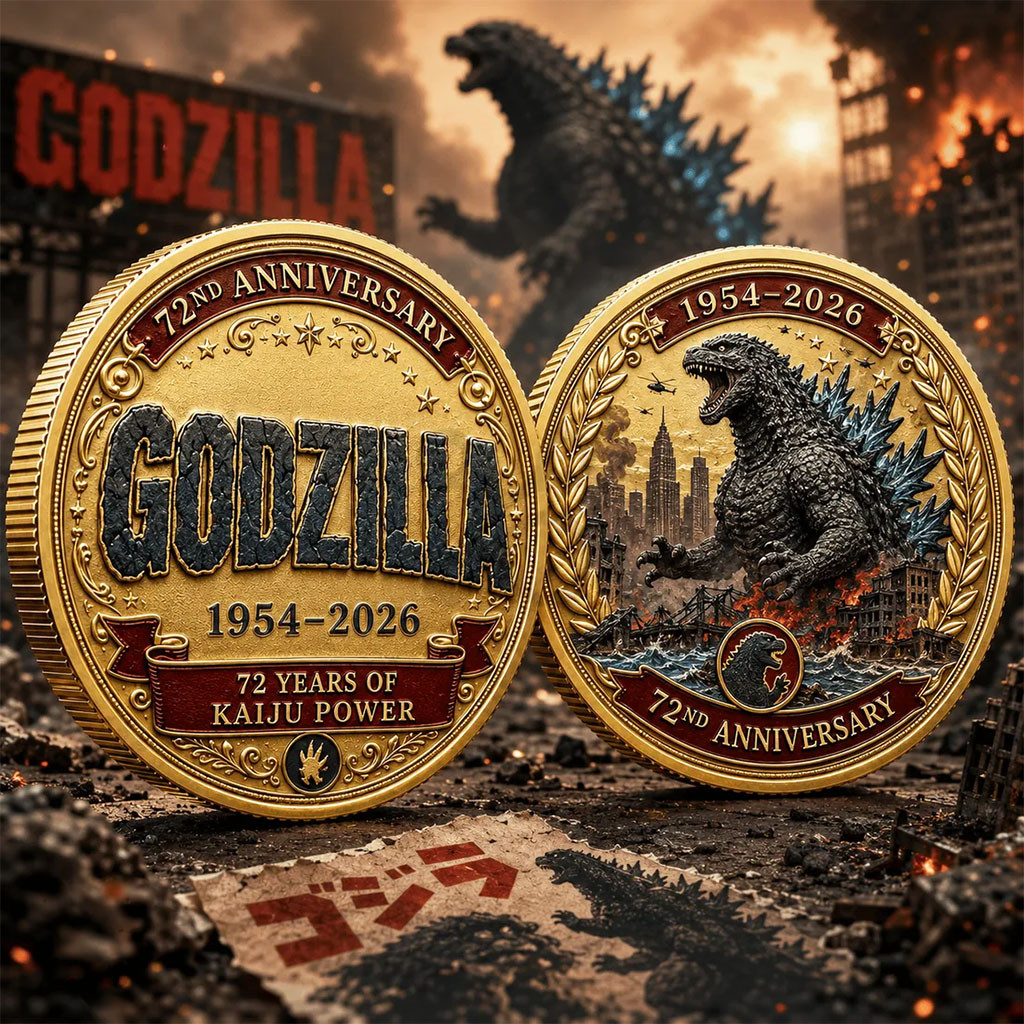 Godzilla 72nd Anniversary 1954 2026 Coin 72 Years Of Kaiju Power Godzilla Merch Dad Gifts - Kdjoy Godzilla 72nd Anniversary 1954 2026 Coin 72 Years Of Kaiju Power Godzilla Merch Dad Gifts - Kdjoy