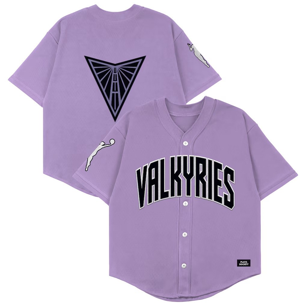 Golden State Valkyries Merch 2026 Playa Society Purple Golden State Valkyries Baseball Jersey - Kdjoy Golden State Valkyries Merch 2026 Playa Society Purple Golden State Valkyries Baseball Jersey - Kdjoy