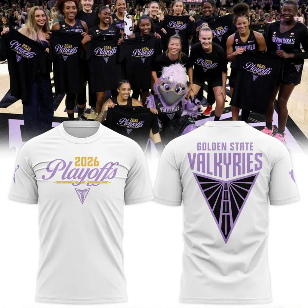 Golden State Valkyries Merch 2026 Playoffs Clinched T-Shirt Good Gifts For Basketball Lovers - Kdjoy Golden State Valkyries Merch 2026 Playoffs Clinched T-Shirt Good Gifts For Basketball Lovers - Kdjoy