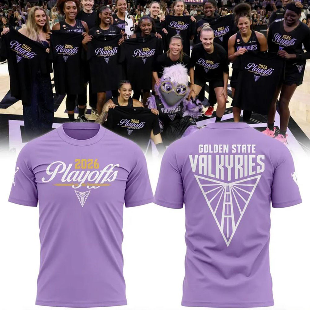 Golden State Valkyries Merch 2026 Playoffs Clinched T-Shirt Presents For Basketball Fans - Kdjoy Golden State Valkyries Merch 2026 Playoffs Clinched T-Shirt Presents For Basketball Fans - Kdjoy