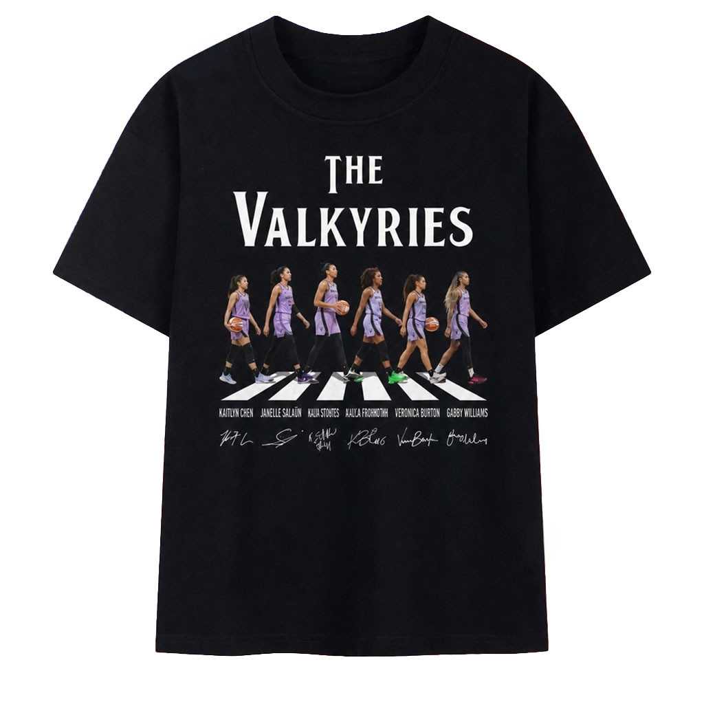 Golden State Valkyries Players Abbey Road Style Signatures 2026 T-Shirt GS Valkyries Merch - Kdjoy