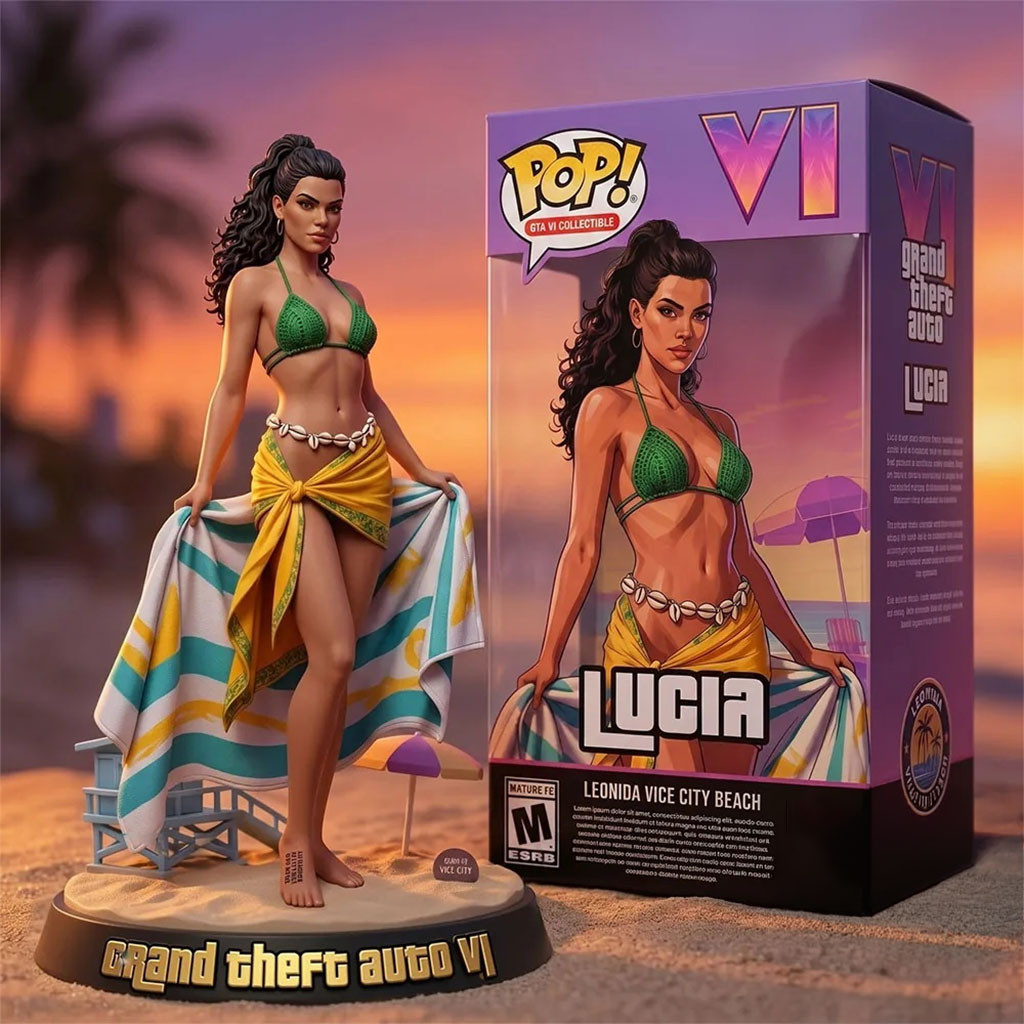 Grand Theft Auto VI Lucia Leonida Vice City Beach Funko Pop GTA 6 Merch Best Gift For Gamers - Kdjoy Grand Theft Auto VI Lucia Leonida Vice City Beach Funko Pop GTA 6 Merch Best Gift For Gamers - Kdjoy