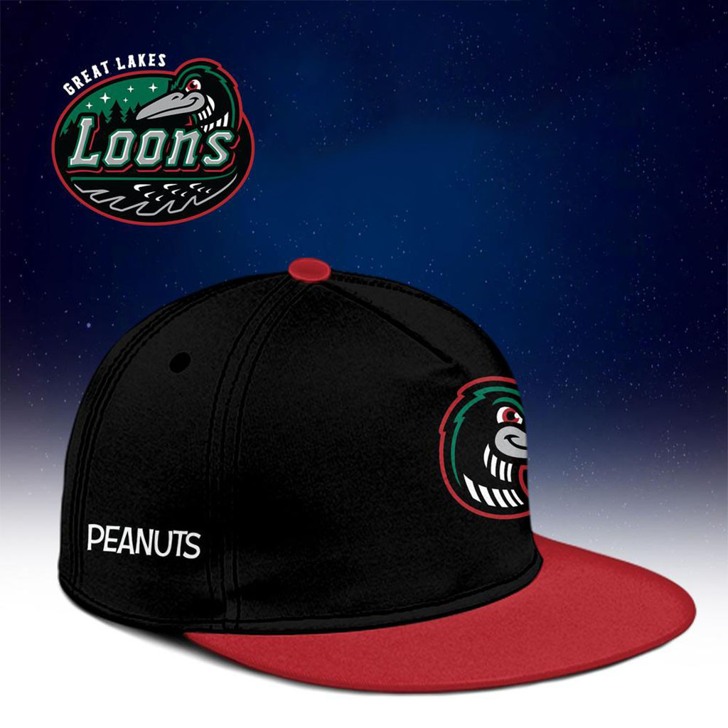 Great Lakes Loons x Peanuts Night Snapback Hat GL Loons Merch Gifts For Baseball Fans - Kdjoy Great Lakes Loons x Peanuts Night Snapback Hat GL Loons Merch Gifts For Baseball Fans - Kdjoy