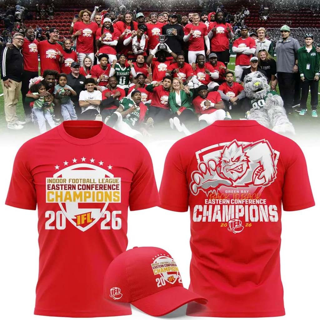 Green Bay Blizzard Merch 2026 IFL Eastern Conference Champions T-Shirt Football Fan Clothing