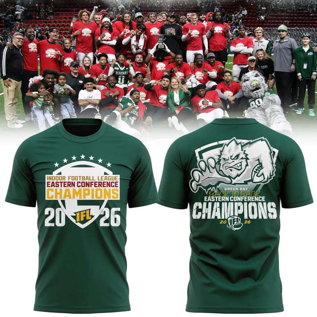 Green Bay Blizzard Merch 2026 IFL Eastern Conference Champions T-Shirt Football Fan Gifts Green Bay Blizzard Merch 2026 IFL Eastern Conference Champions T-Shirt Football Fan Gifts