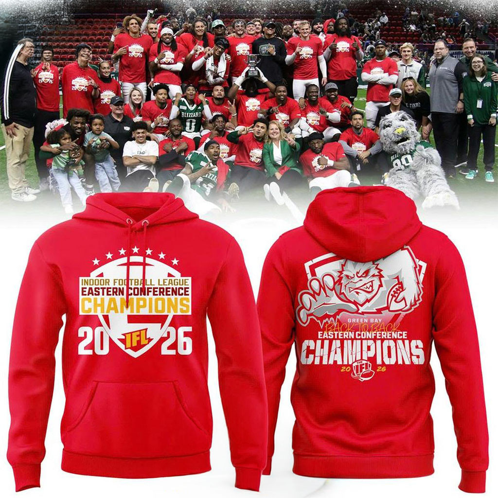 Green Bay Blizzard Merch Indoor Football League Eastern Conference Champions Hoodie 2026 Gifts