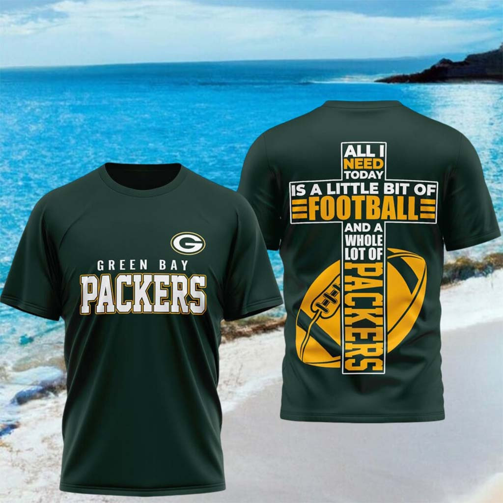 Green Bay Packers All I Need Today Is A Little Bit Of Football Shirt Packers Merch Fan Gifts - Kdjoy Green Bay Packers All I Need Today Is A Little Bit Of Football Shirt Packers Merch Fan Gifts - Kdjoy