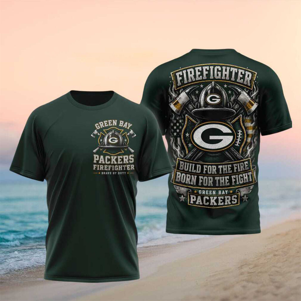 Green Bay Packers Firefighter Brave By Duty Football Shirt Packers Merch Game Day Outfits - Kdjoy