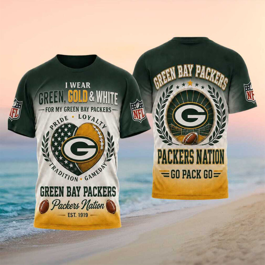 Green Bay Packers Football Heart American Flag Pride Shirt Packers Merch Game Day Gift For Fans - Kdjoy Green Bay Packers Football Heart American Flag Pride Shirt Packers Merch Game Day Gift For Fans - Kdjoy
