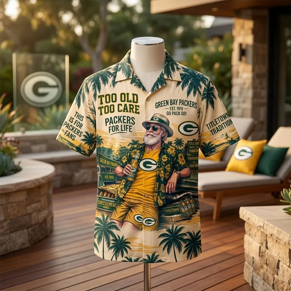 Green Bay Packers Football Mascot Hawaiian Shirt Green Bay Packers Merch Aloha Shirt Fans Gifts - Kdjoy