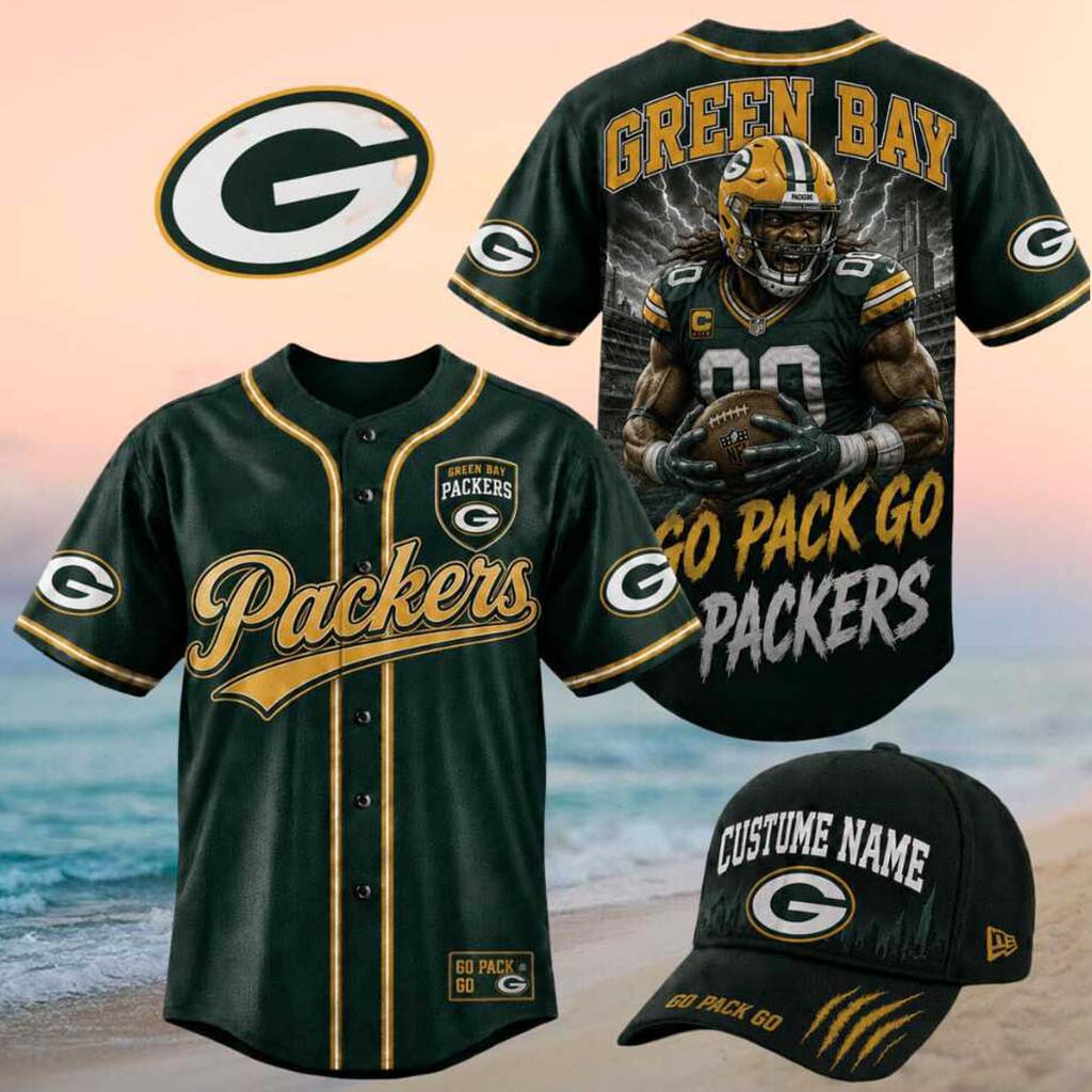 Green Bay Packers Muscle Player Go Pack Go Baseball Jersey Packers Merch Gifts For Brother