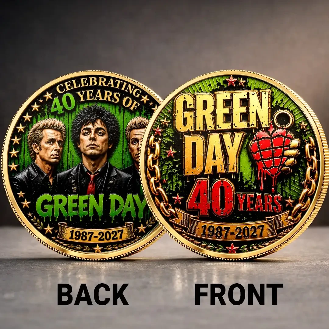 Green Day 40th Anniversary Commemorative Coin Green Day Merch Gift For Rock Band Fans - Kdjoy
