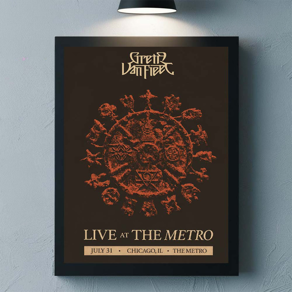 Greta Van Fleet Live The Metro Chicago IL 2026 Poster Greta Van Fleet Merch Present - Kdjoy Greta Van Fleet Live The Metro Chicago IL 2026 Poster Greta Van Fleet Merch Present - Kdjoy
