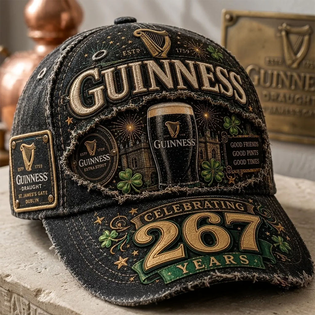 Guinness 267 Years St James Gate Hat Guinness Stout Merch Gift For Beer Lovers - Kdjoy Guinness 267 Years St James Gate Hat Guinness Stout Merch Gift For Beer Lovers - Kdjoy