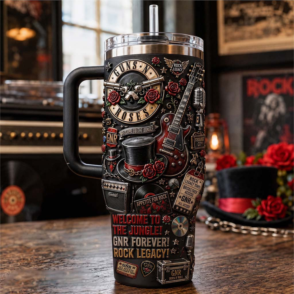 Guns N Rose Merch Welcome To The Jungle GNR Forever Rock Legacy Tumbler Gifts For Rock Fan - Kdjoy