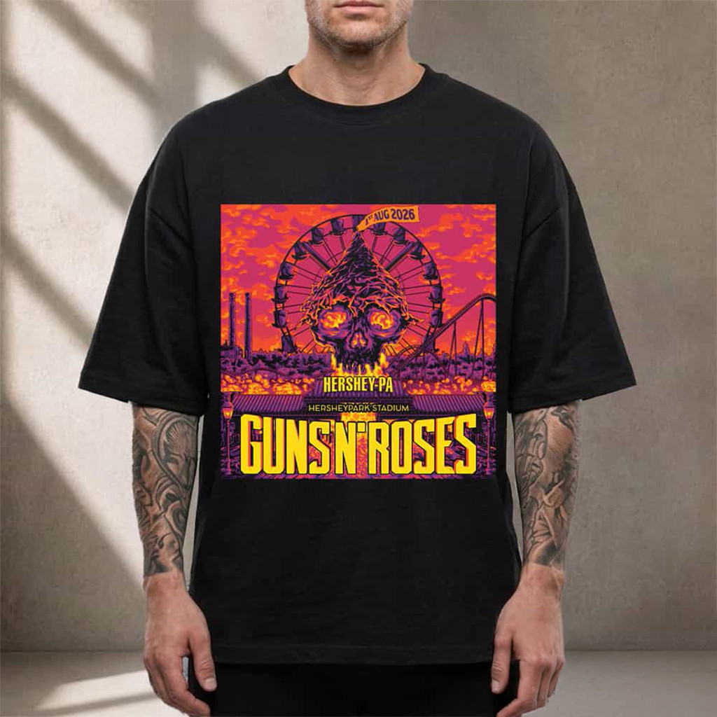Guns N Roses Hershey Pennsylvania 2026 Event T-Shirt Guns N Roses Merch Gift Ideas - Kdjoy Guns N Roses Hershey Pennsylvania 2026 Event T-Shirt Guns N Roses Merch Gift Ideas - Kdjoy