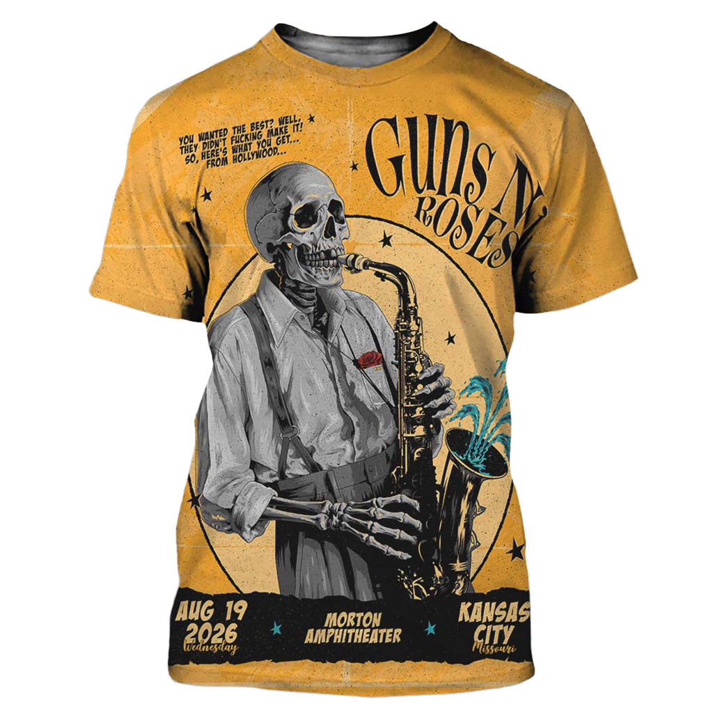 Guns N Roses Kansas City 2026 Shirt Guns N Roses Merch Gift Ideas For Him - Kdjoy