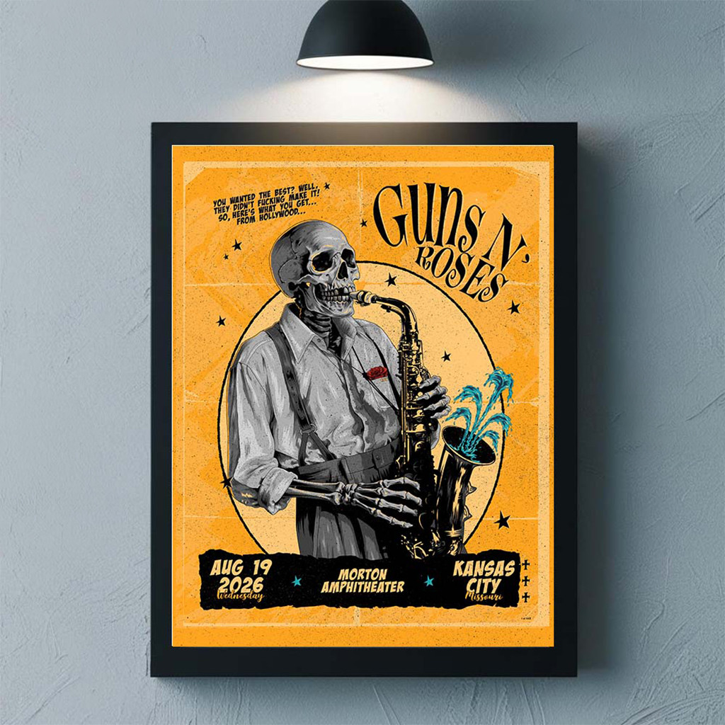 Guns N Roses Kansas City 2026 Venue Poster Guns N Roses Merch Artwork For Living Room - Kdjoy Guns N Roses Kansas City 2026 Venue Poster Guns N Roses Merch Artwork For Living Room - Kdjoy