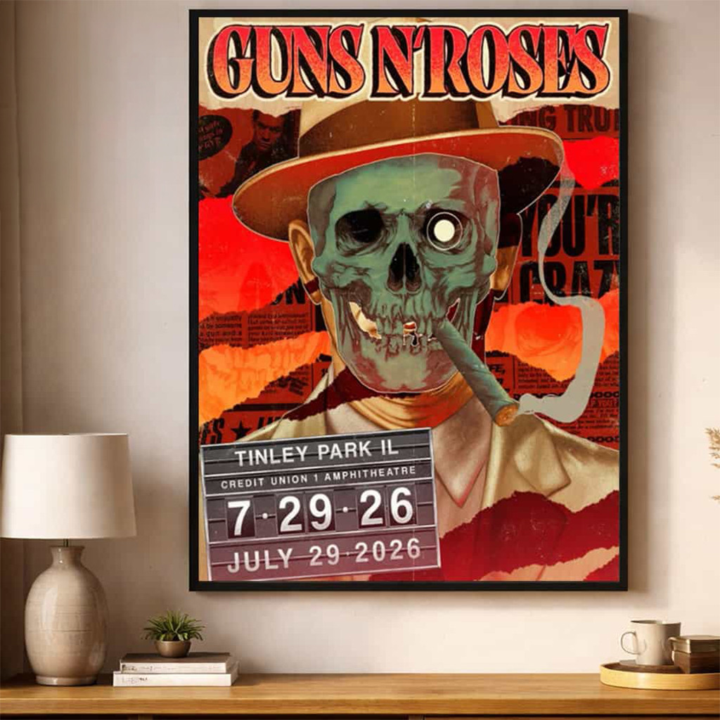 Guns N Roses Merch Tinley Park IL 2026 Poster Presents For Music Lovers - Kdjoy
