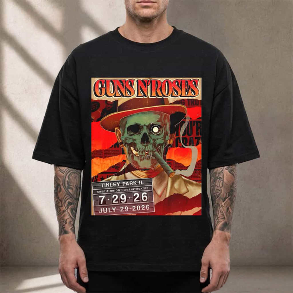 Guns N Roses Merch Tinley Park IL 2026 T-Shirt Gift Ideas For Music Lovers - Kdjoy Guns N Roses Merch Tinley Park IL 2026 T-Shirt Gift Ideas For Music Lovers - Kdjoy