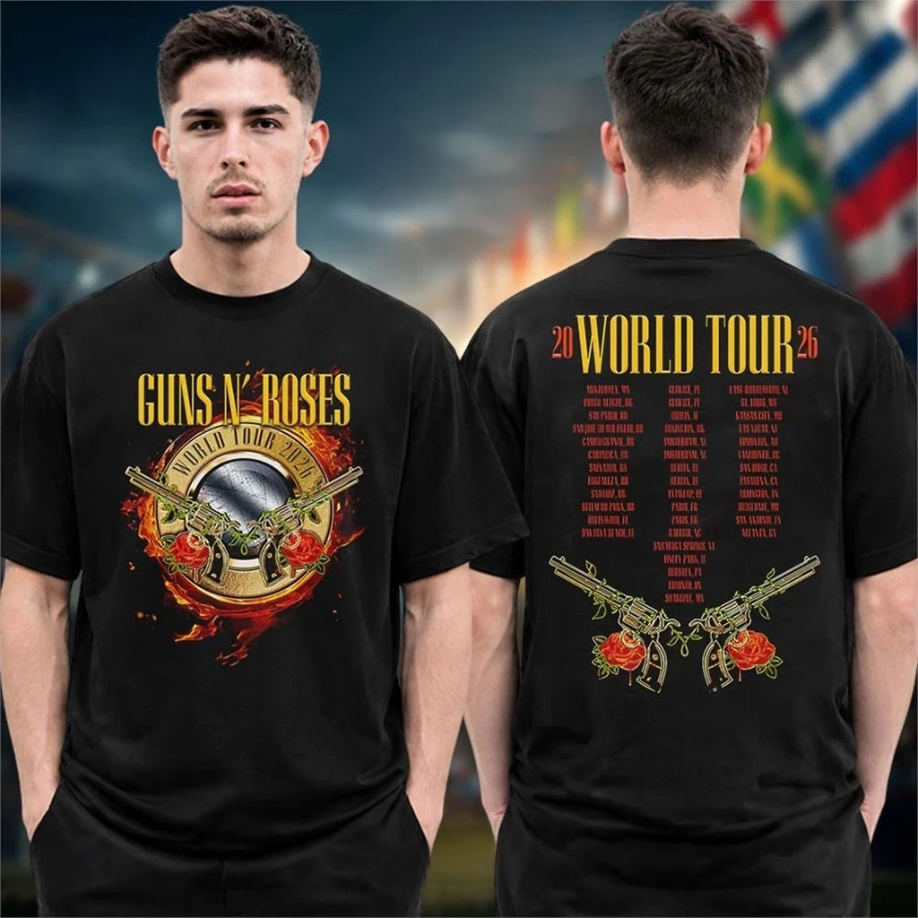 Guns N Roses Merch World Tour 2026 US Dates Admat T-Shirt Best Gift For Music Lovers - Kdjoy Guns N Roses Merch World Tour 2026 US Dates Admat T-Shirt Best Gift For Music Lovers - Kdjoy